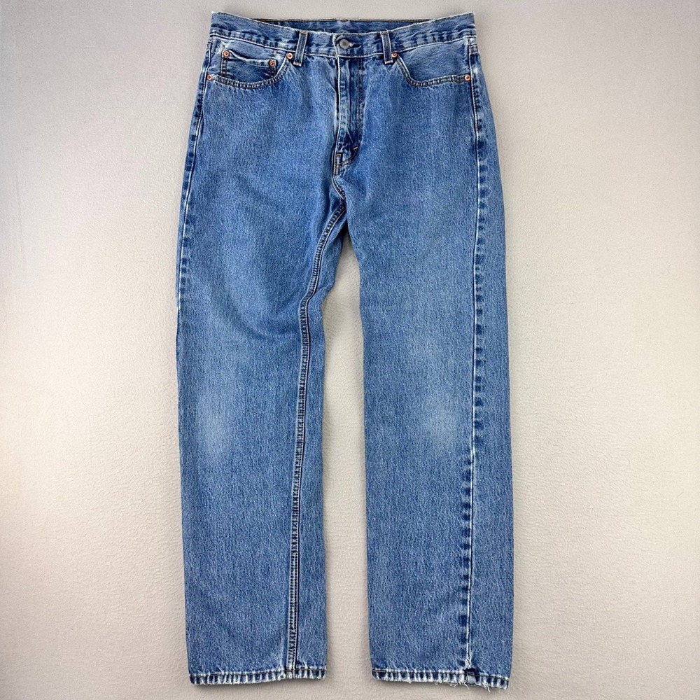 Levi's Jeans 505 Mens 36x34 Blue Straight Leg Denim Retro Workwear Biker Classic